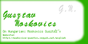 gusztav moskovics business card